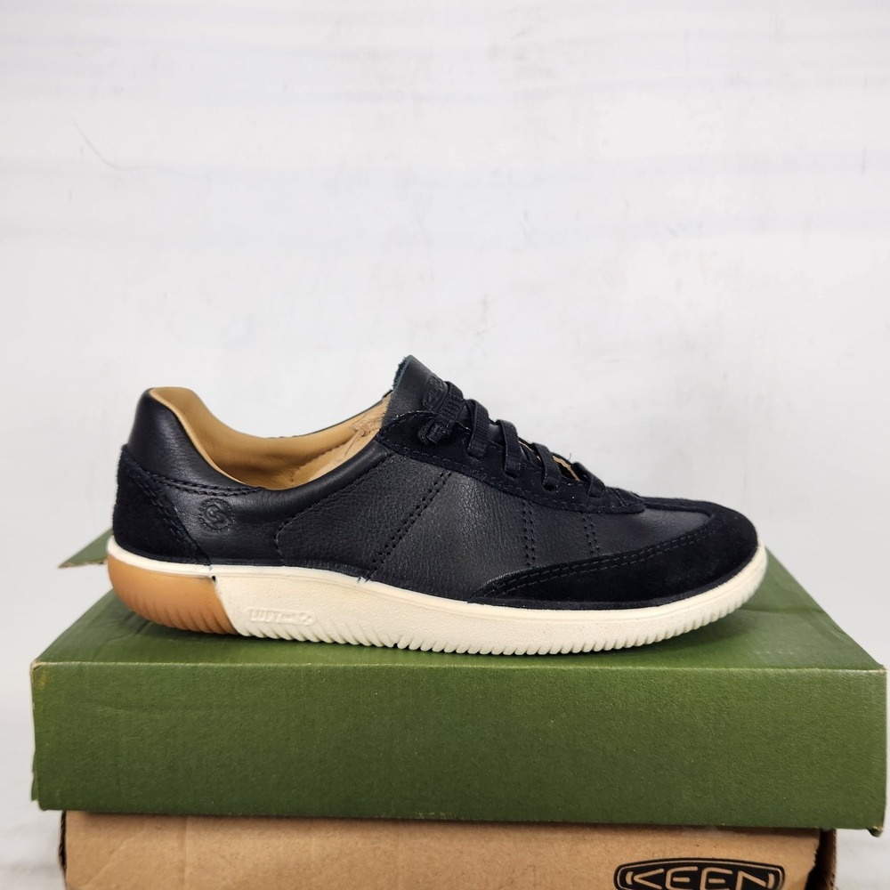 KEEN KNX T-TOE W Sneakers Women Size 6 Black Birch Leather Suede Low Top Shoes